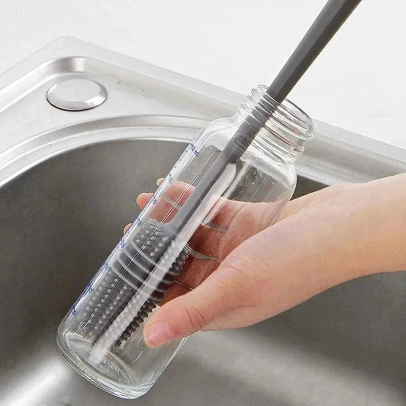 Long Handle Silicone Bottle Brush & Cup Scrubber | Kitchen Bottle Cleaning Brush PLUSH