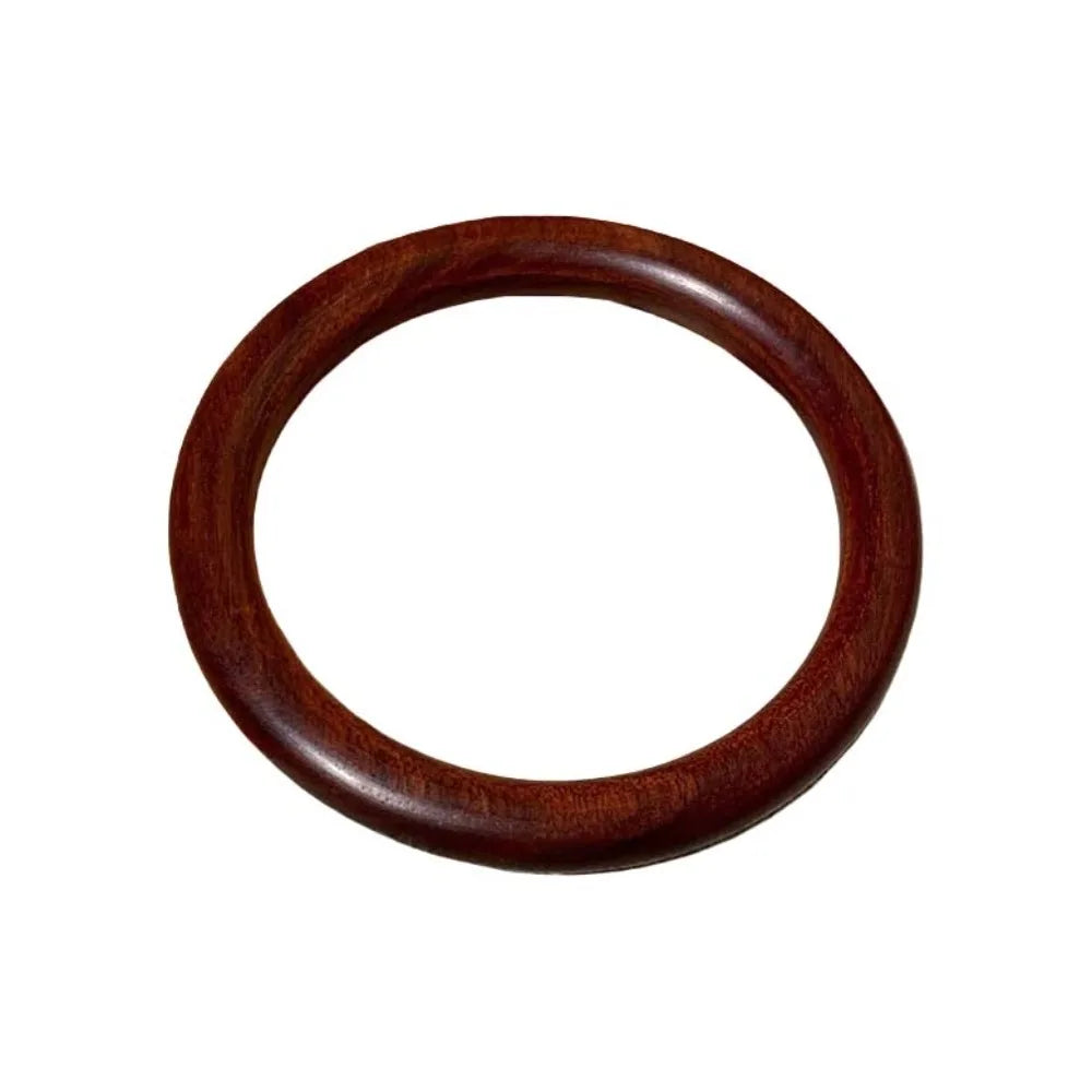 Wide Round Sandalwood Bangle – Chinese Ethnic Style Bracelet Sandalwood Bangle PLUSH Red