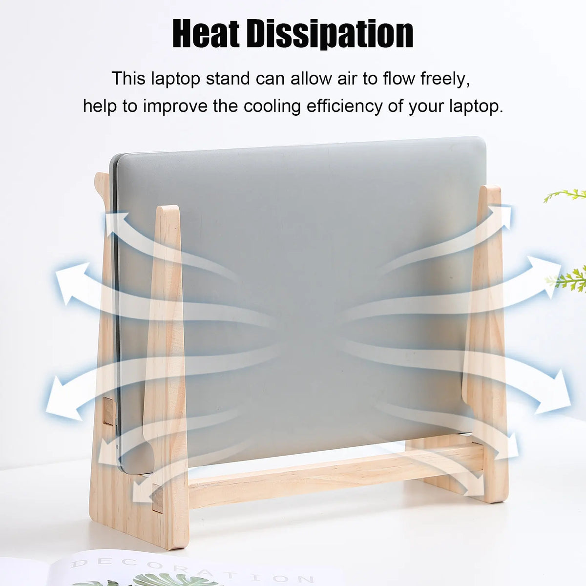 Foxnovo Wood Laptop Stand – Ergonomic Desk Riser Laptop Desk Stand PLUSH