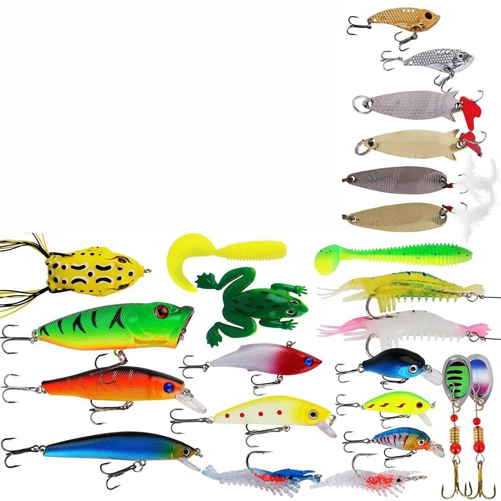 Christmas Fishing Advent Calendar – 24-Day Lure Gift Set Fishing Lure Kit PLUSH Style B
