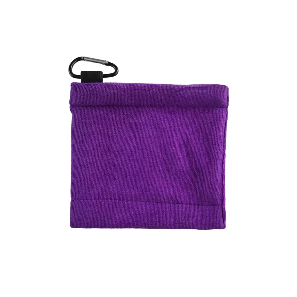 Microfiber Golf Towel with Carabiner Clip – Absorbent Quick-Dry Golf Towel PLUSH Purple