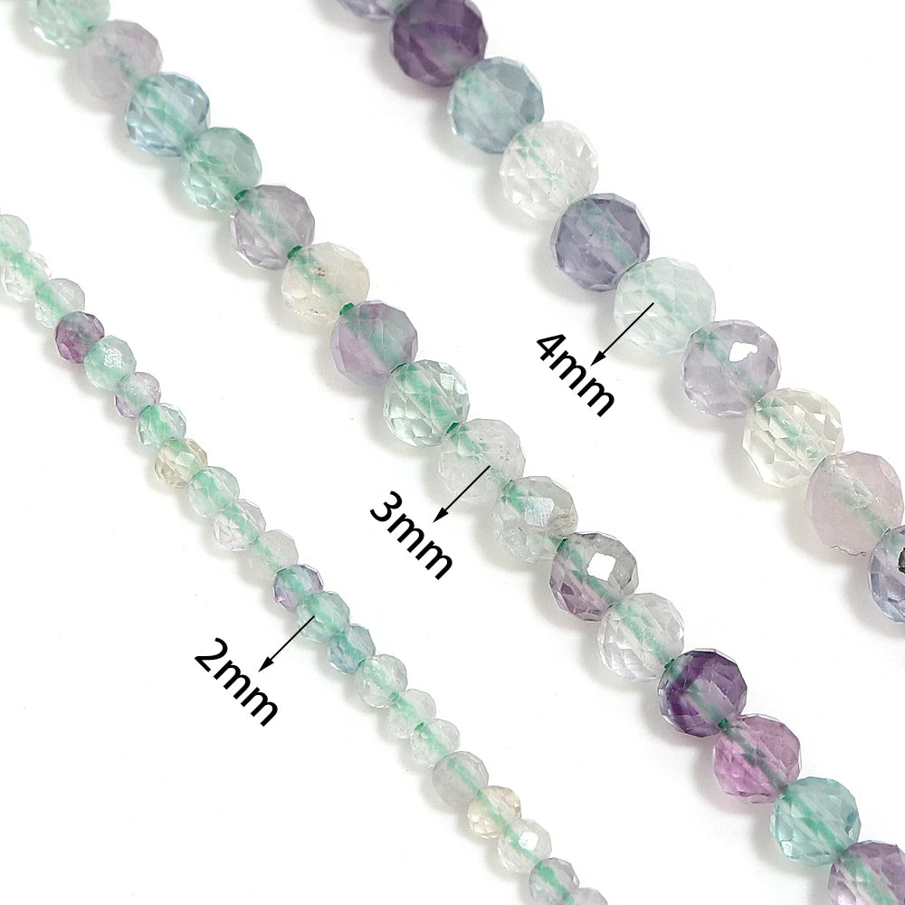 Green Fluorite Faceted Natural Stone Beads 2/3/4mm DIY Jewelry Natural Stone Beads PLUSH