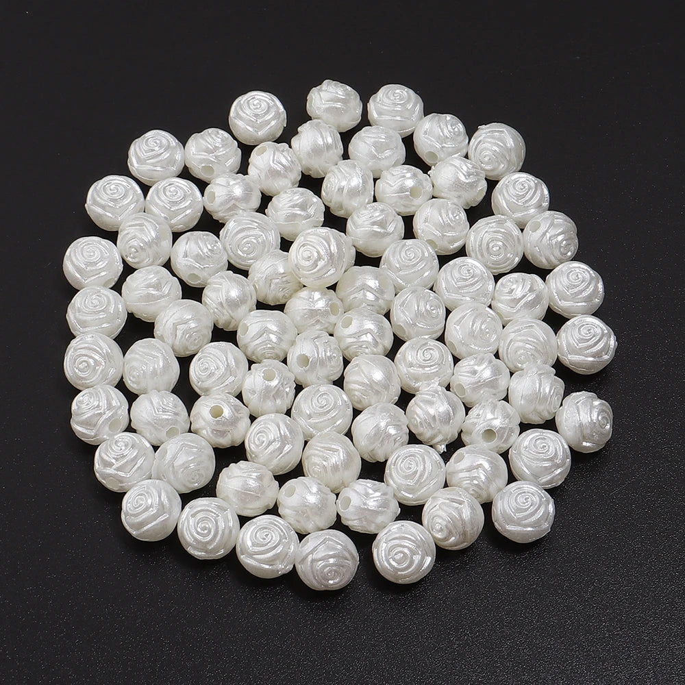 200-300pcs Rose Pearl Spacer Beads 6/8mm – DIY Jewelry Making Pearl Spacer Beads PLUSH 8mm x 200pcs