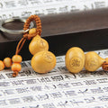 Lucky Gourd Peach Wood Keychain – Chinese Good Luck Charm Lucky Charm Keychain PLUSH 01