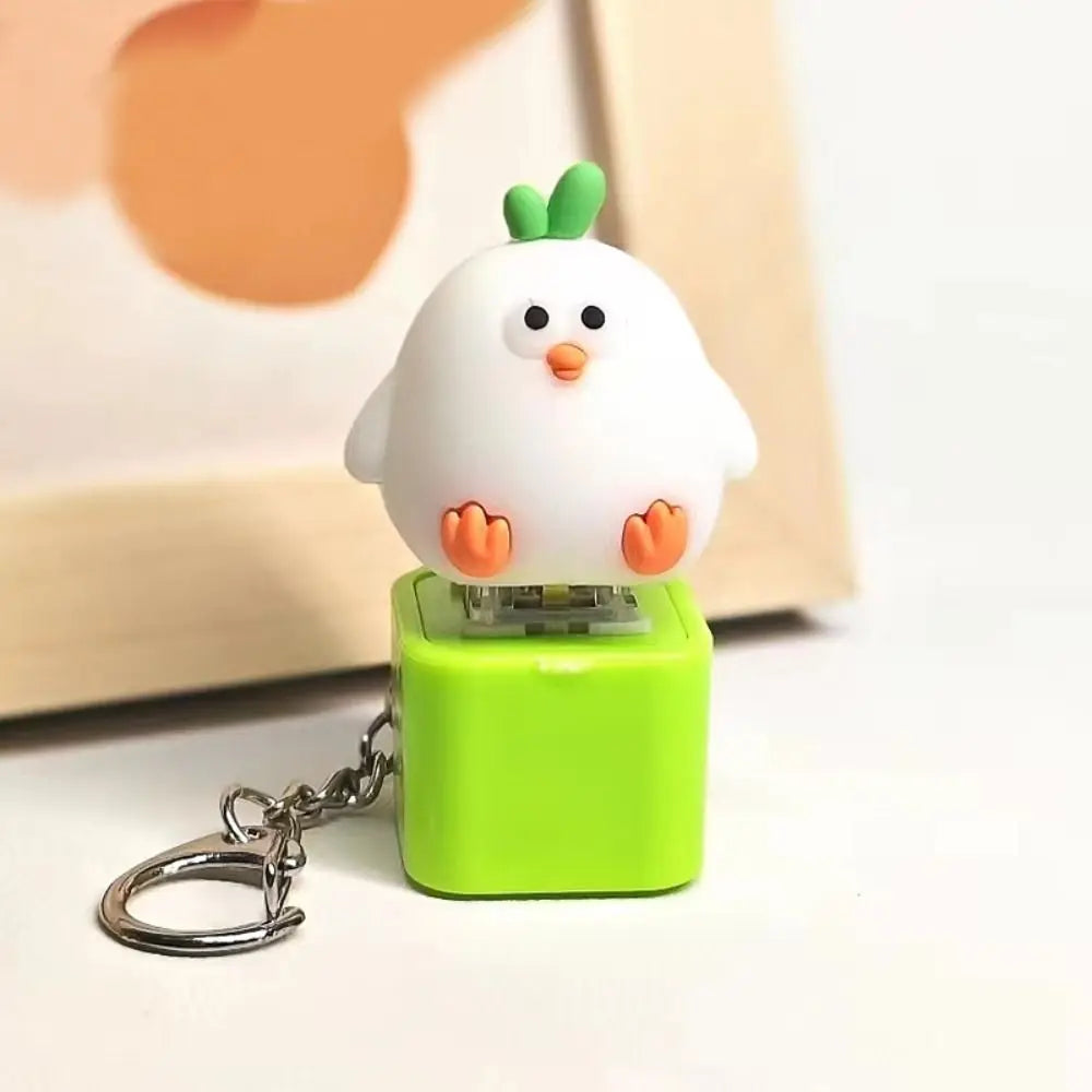 Yellow Chick LED Luminous Keyboard Keychain – Colorful Light LED Novelty Keychain PLUSH Style D