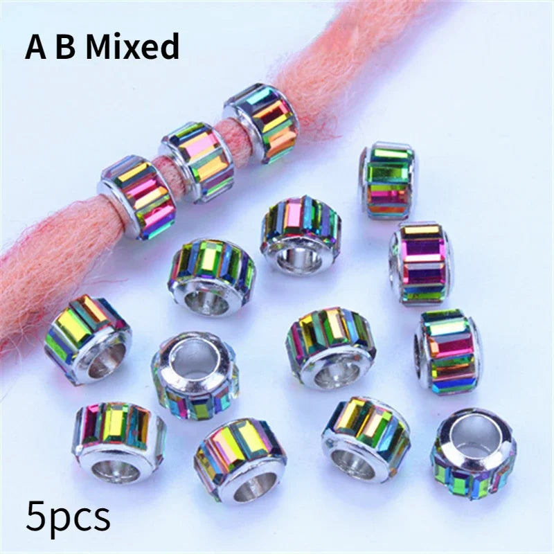 5pcs Hollow Flower Hair Cuffs – Dreadlock Braid Rings & Tubes