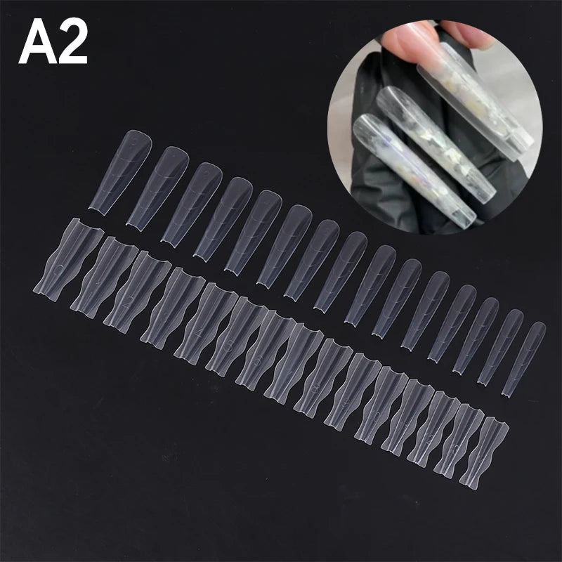 60pcs Nail Dual Forms – Gel & Acrylic Extension Guides Nail Extension Forms PLUSH A2