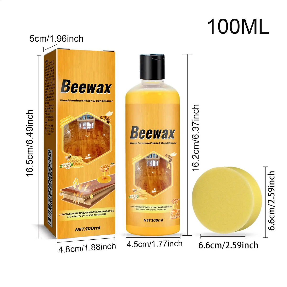 100ml Beeswax Wood Polish & Furniture Care Wax – Waterproof Furniture Polish Wax PLUSH