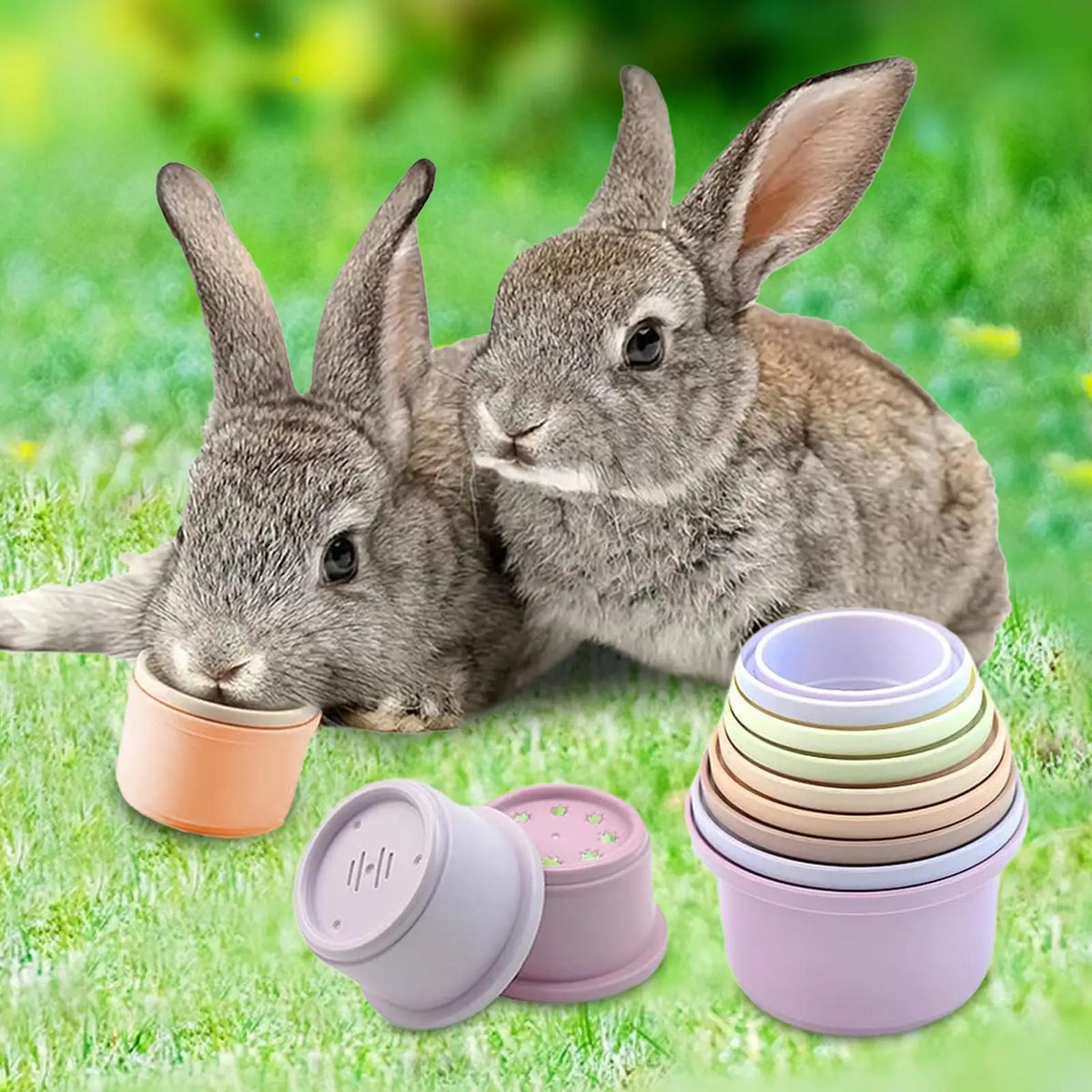 8-Piece Stacking Cups Toy Set for Rabbits & Small Pets Small Pet Toy Set PLUSH
