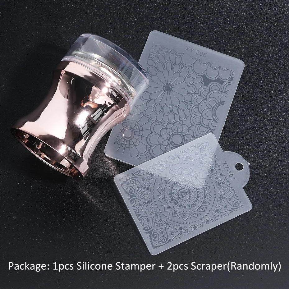 Silicone Jelly Nail Art Stamper & Scraper Set – 3pcs Nail Art Stamper PLUSH