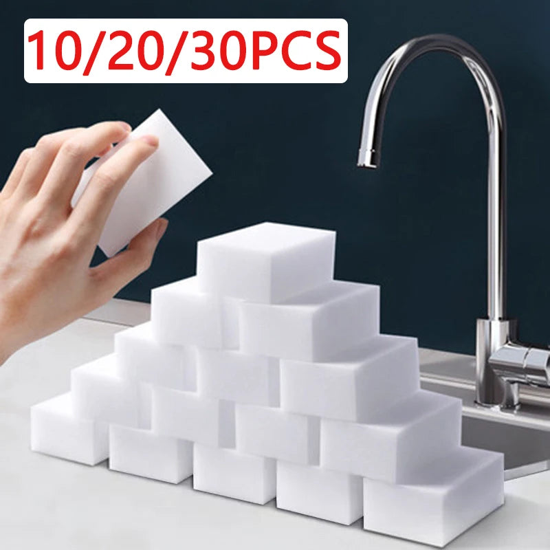 White Magic Melamine Sponge Eraser 10/20/30pcs – Cleaning Kit Cleaning Sponge PLUSH