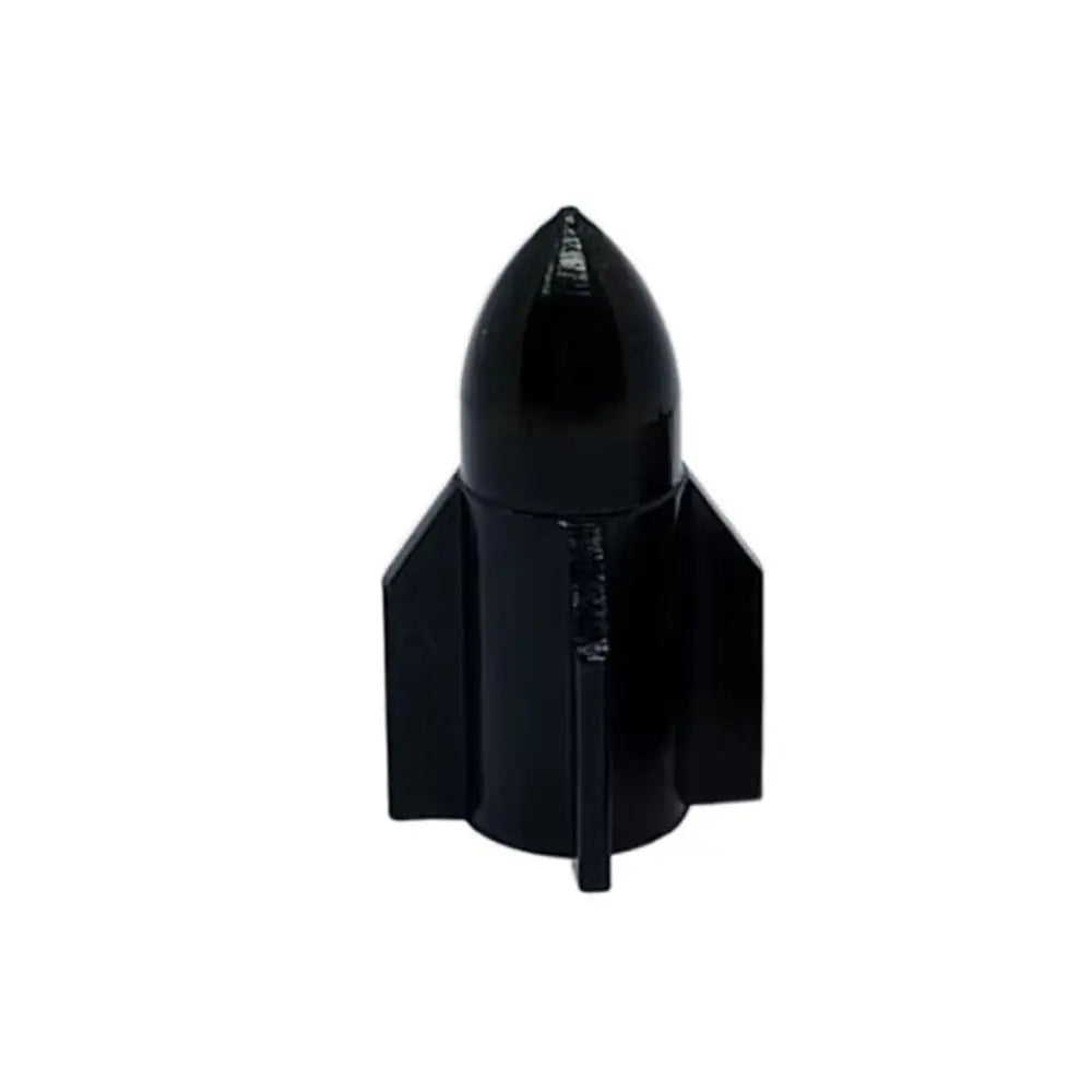 Rocket Shape Aluminum Alloy Tire Valve Caps – Multicolor Tire Valve Caps PLUSH black