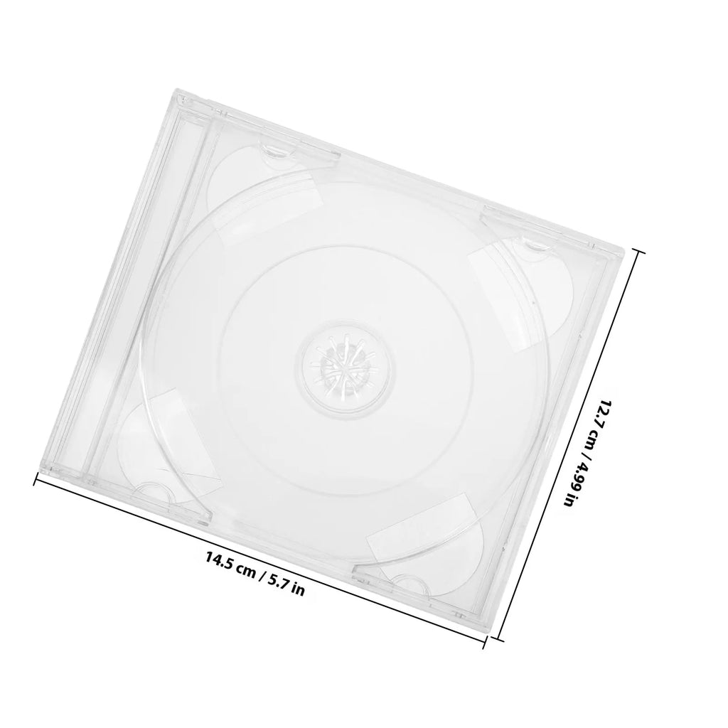 Clear CD DVD Storage Cases 2-Pack | Transparent Plastic Disc Organizer CD DVD Storage Case PLUSH