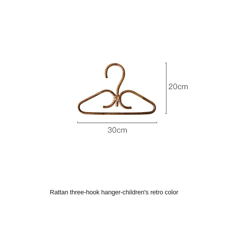 Natural Rattan Handmade Hooks Storage Organizer Hanger Rack Rattan Storage Hooks PLUSH Retro color