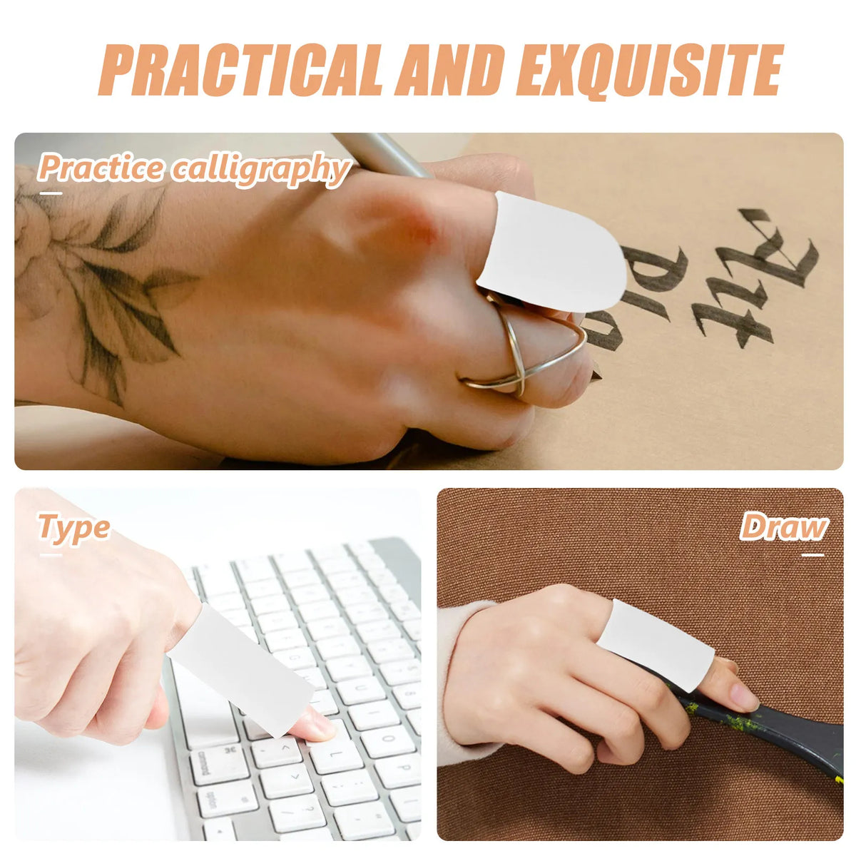Gel Silicone Finger Cots – Waterproof Reusable Protectors 2 Pairs Silicone Finger Cots PLUSH