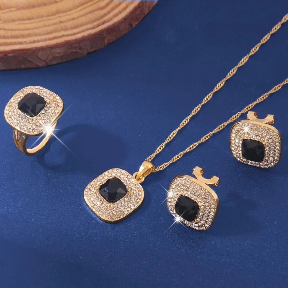 Baroque Crystal Rhinestone Bridal Jewelry Set – Necklace & Earrings Bridal Jewelry Set PLUSH