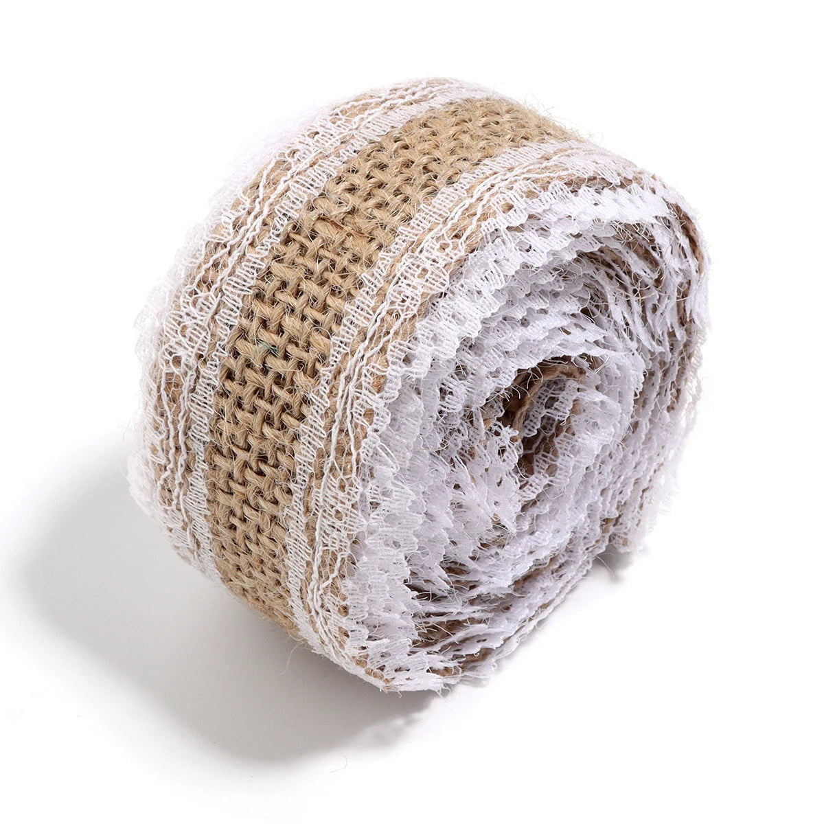 Natural Jute Burlap Ribbon 2m Roll – DIY Craft & Wedding Décor Burlap Craft Ribbon PLUSH Style 3