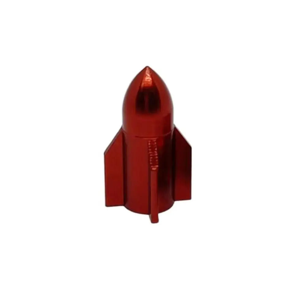 Rocket Shape Aluminum Alloy Tire Valve Caps – Multicolor Tire Valve Caps PLUSH red