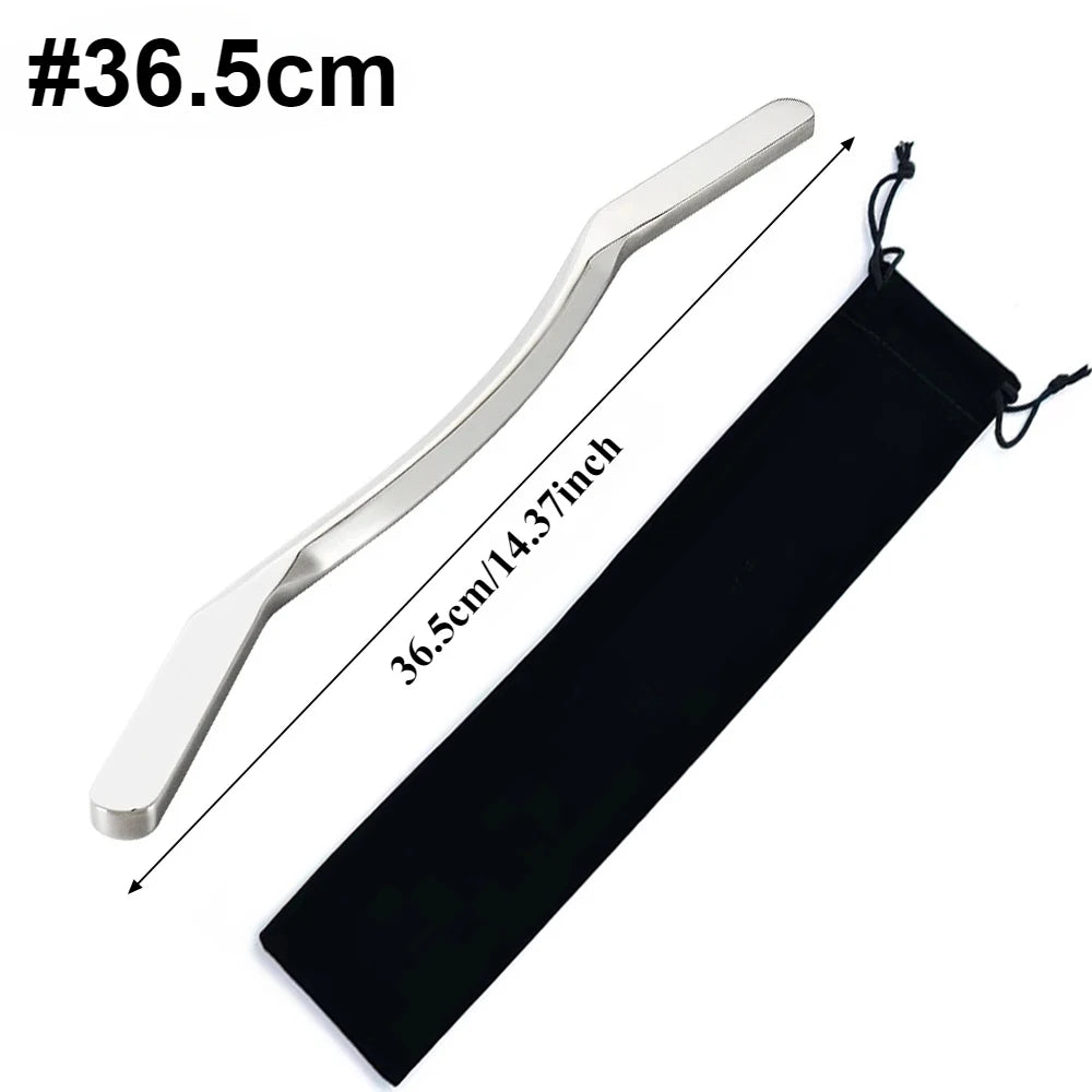 Stainless Steel Gua Sha IASTM Scraping Massage Tool – 3 Sizes Massage Scraping Tool PLUSH Silver-36.5cm