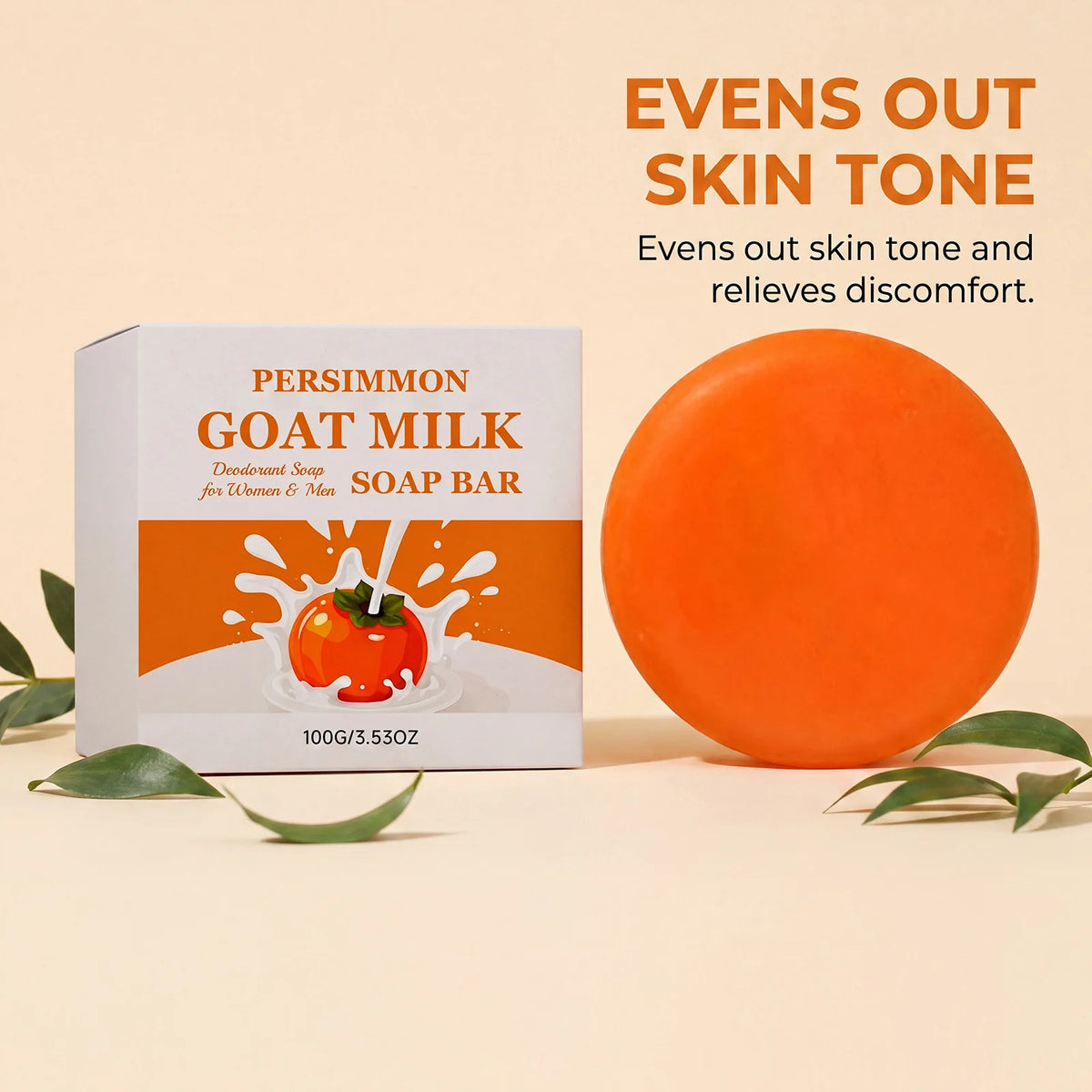 Persimmon Goat Milk Soap Bar – Oil Control & Deodorant Natural Soap Bar PLUSH
