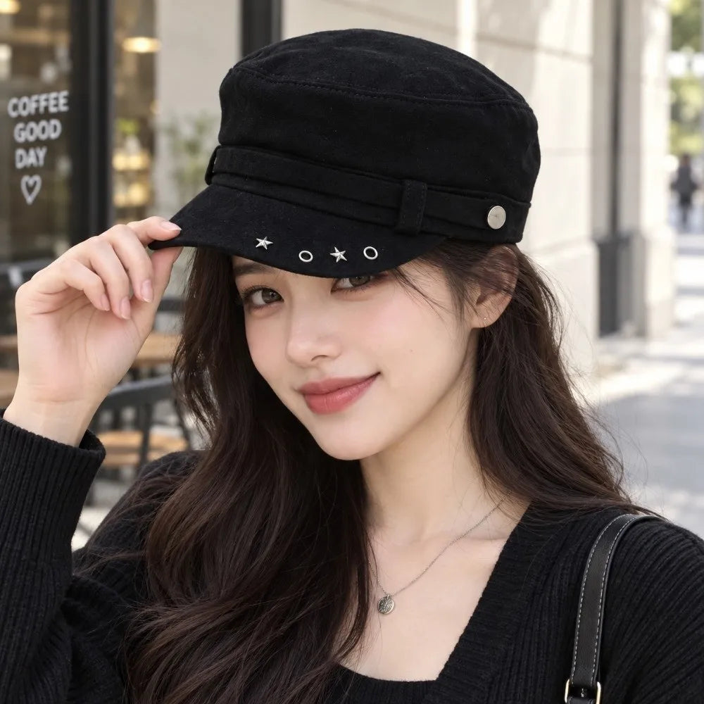 Vintage Newsboy Peaked Cap – Soft Flat Top Hat for Women Newsboy Flat Cap PLUSH