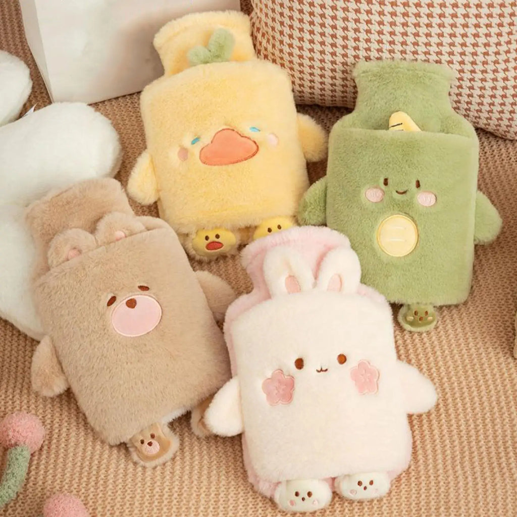 Fuzzy Plush Hot Water Bottle 1000ml – Neck, Back & Hand Warmer Plush Hot Water Bottle PLUSH