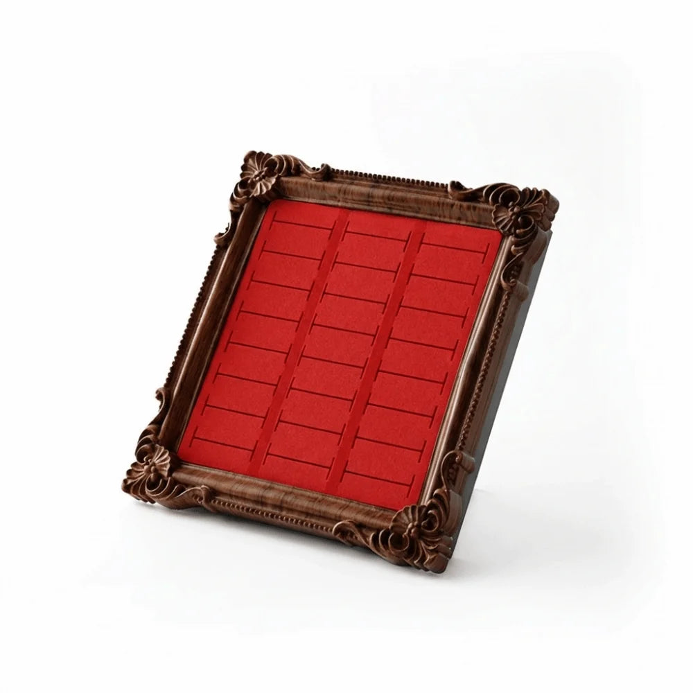 Vintage Gold Frame Wooden Ring & Jewelry Display Stand Jewelry Display Stand PLUSH Red A