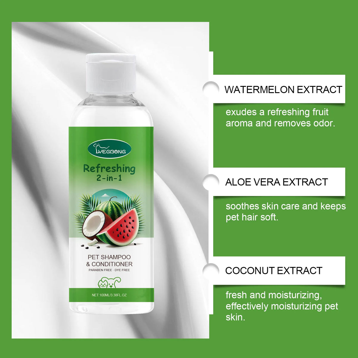 Watermelon 2-in-1 Pet Shampoo & Conditioner for Dogs & Cats Pet Shampoo Conditioner PLUSH
