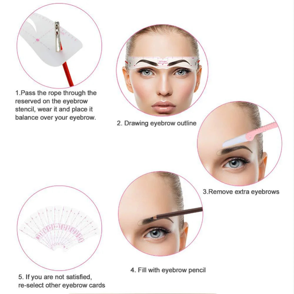 Reusable Eyebrow Stencil Kit – 12 Brow Shaping Templates Eyebrow Stencil Kit PLUSH