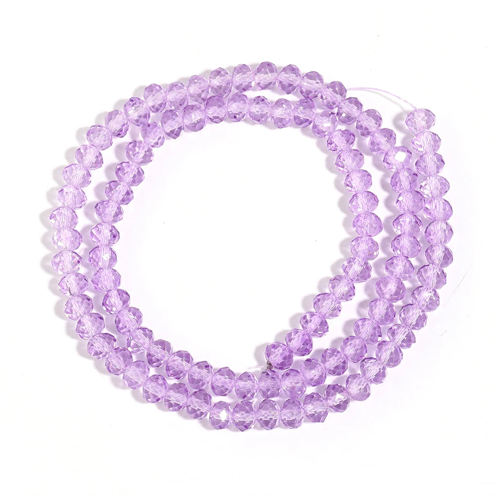 Purple Faceted Crystal Glass Spacer Beads 3–10mm | DIY Jewelry Glass Spacer Beads PLUSH 6x4mm