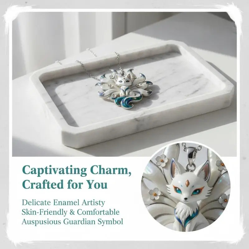 Nine-Tailed Fox Enamel Pendant Necklace & Charm | 1/3 Pcs Enamel Pendant Necklace PLUSH
