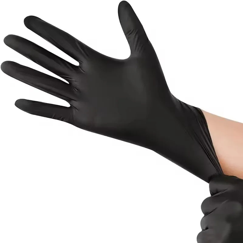 Black Nitrile Disposable Gloves 10–100pcs | S M L XL Disposable Nitrile Gloves PLUSH