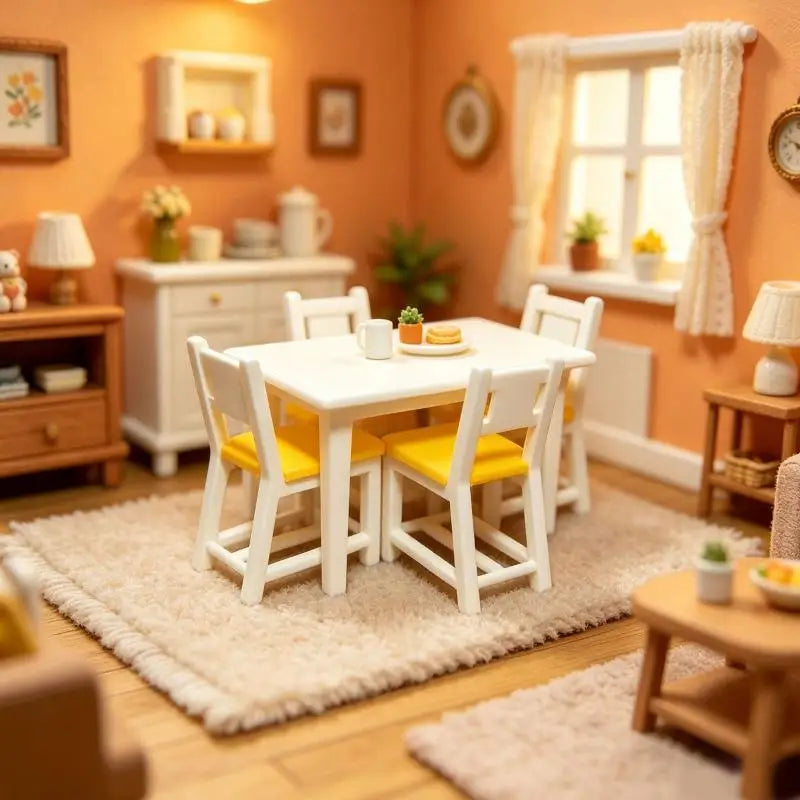 1:12 Dollhouse Miniature Retro Sofa Set – Living Room Furniture Dollhouse Furniture Set PLUSH
