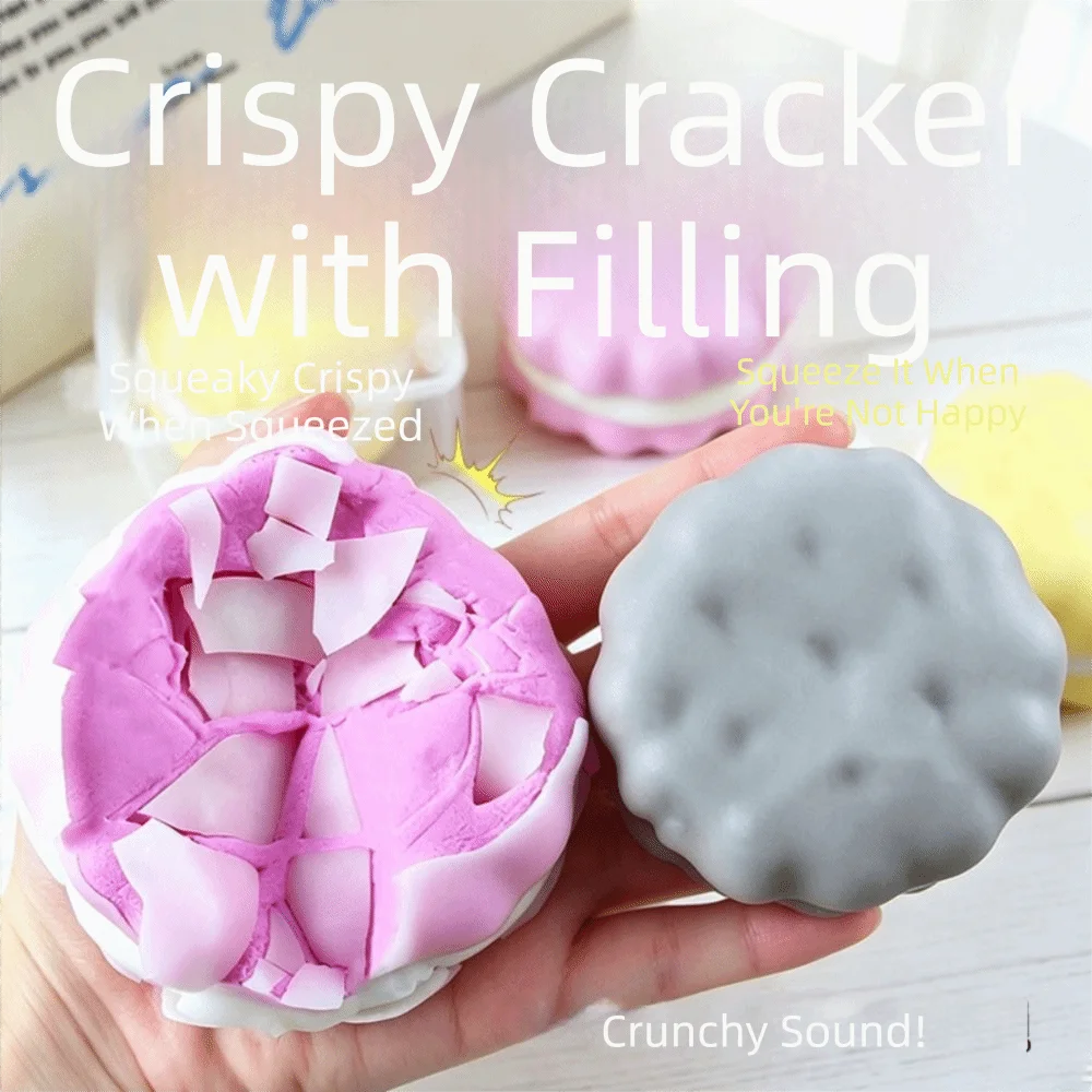 Cookie Crunch Squishy Toy – Handmade Crispy Wax Clay Squeeze Squishy Novelty Toy PLUSH