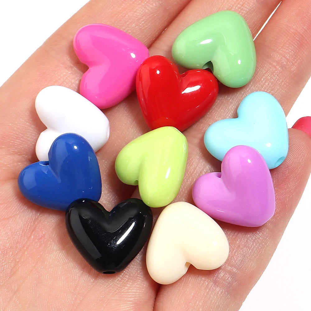 50pcs Y2K Heart Acrylic Spacer Beads – DIY Jewelry Making Acrylic Spacer Beads PLUSH