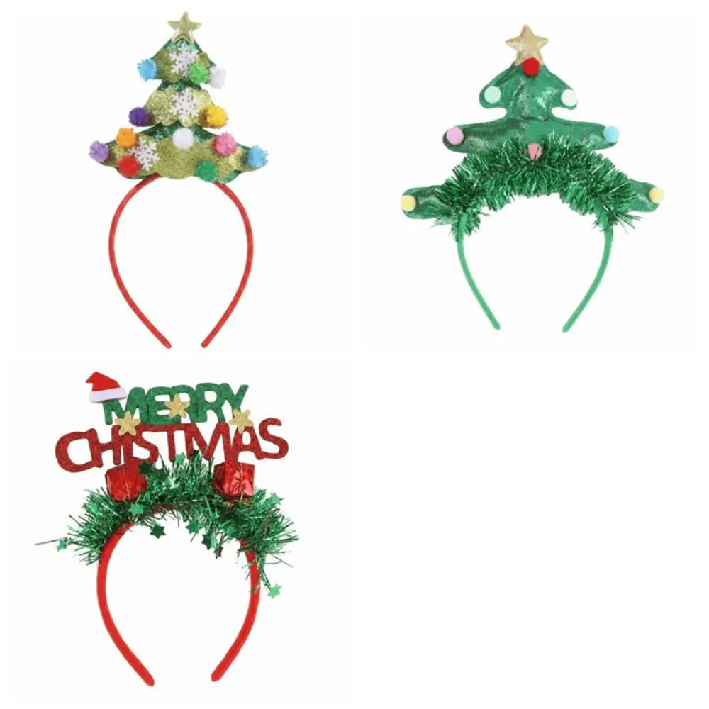 Shiny Christmas Headband Sequin Xmas Hair Hoop Party Accessory Holiday Hair Headband PLUSH
