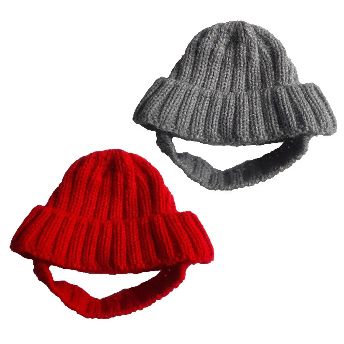Red Knitted Dog Beanie Hat with Ear Holes | Festive Winter Pet Hat Pet Winter Hat PLUSH