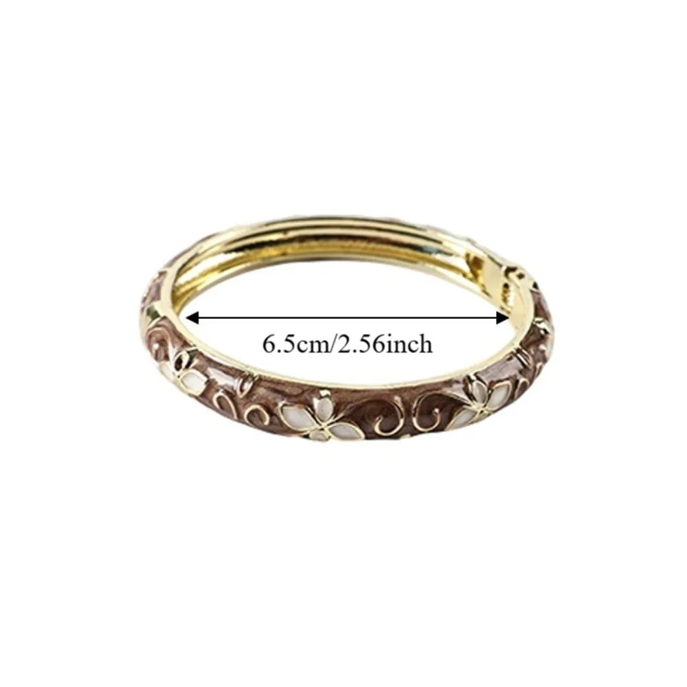 Vintage Cloisonne Bangle – Colorful Floral Enamel Ethnic Bracelet Enamel Bangle Bracelet PLUSH