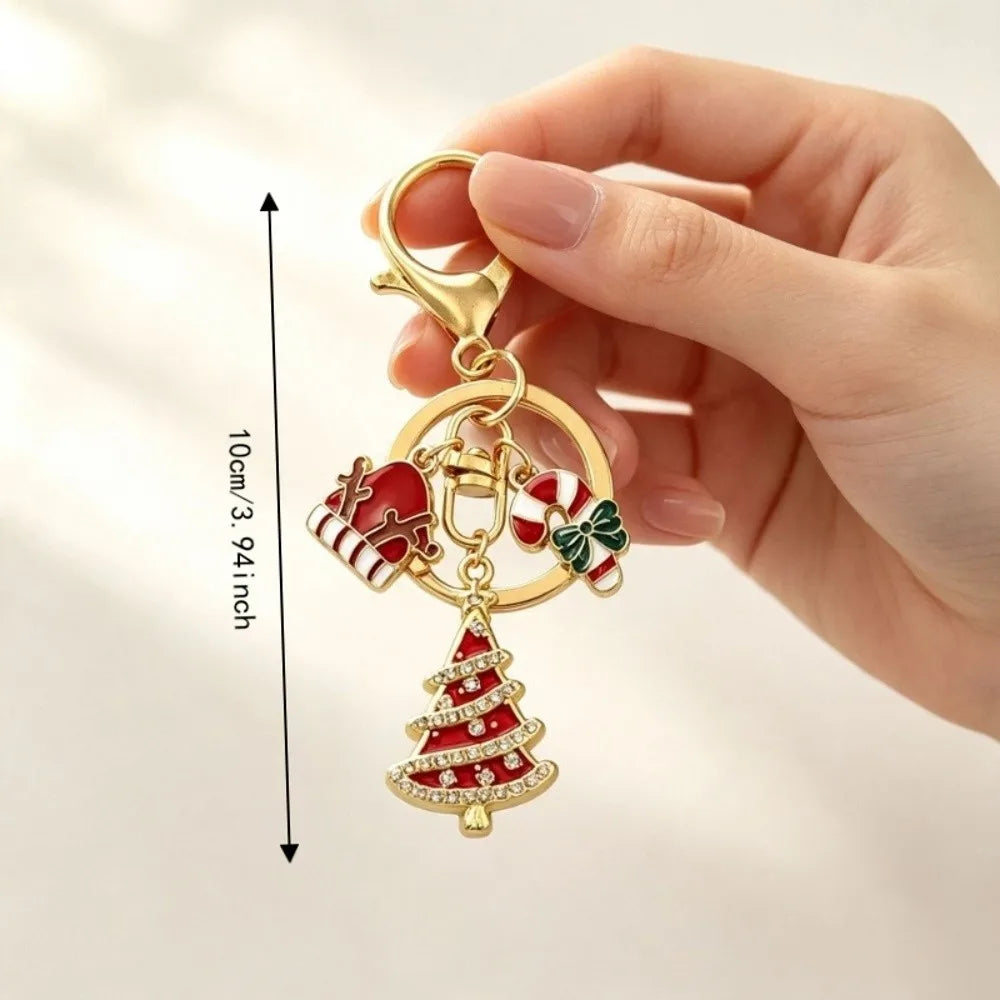 Christmas Metal Keychain – Snowman, Santa, Elk & Tree Designs Christmas Keychain PLUSH