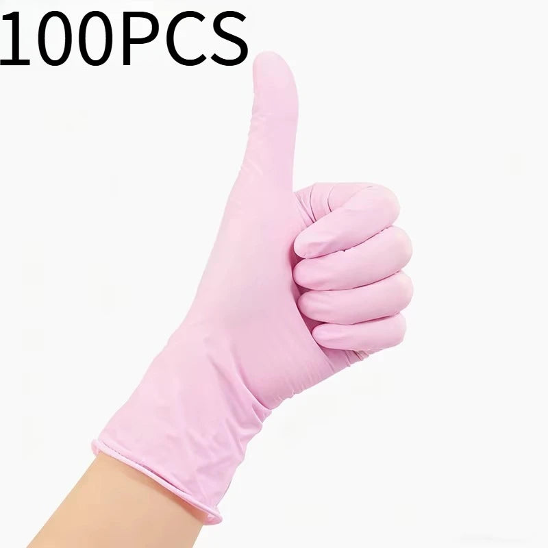 Light Pink Disposable Nitrile Gloves – Nail, Pet & Home Use Disposable Nitrile Gloves PLUSH Light Pink-100PCS XS