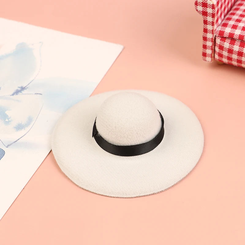 Miniature Doll Top Hat 1/12 Scale – Dollhouse Accessory Doll Accessory PLUSH White