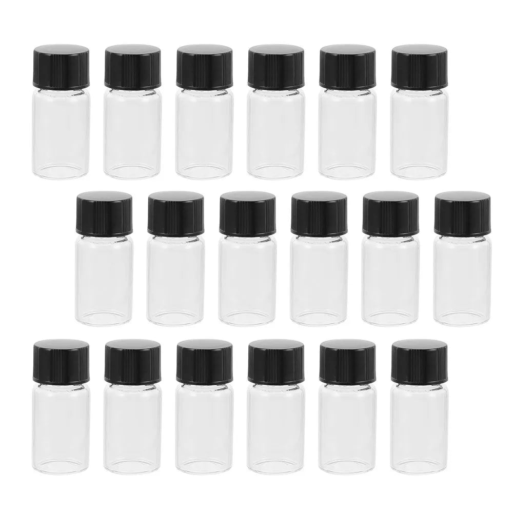 20pcs Glass Reagent Vials 3ml Sample Storage Bottles with Lids Lab Sample Vials PLUSH