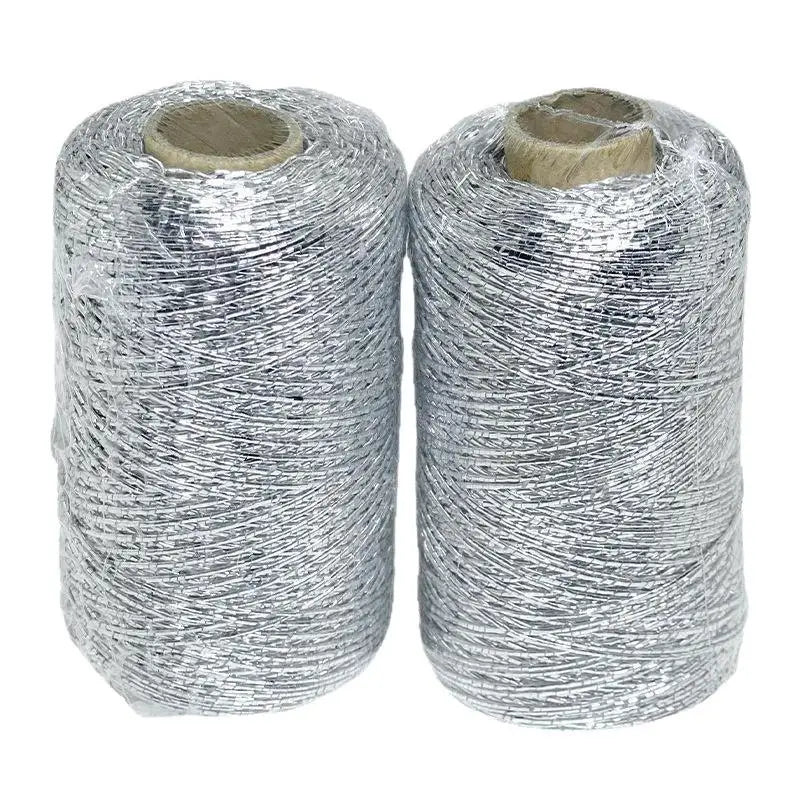 200M Silver Silk Yarn – Fine Crochet & Knitting Thread Craft Yarn Thread PLUSH
