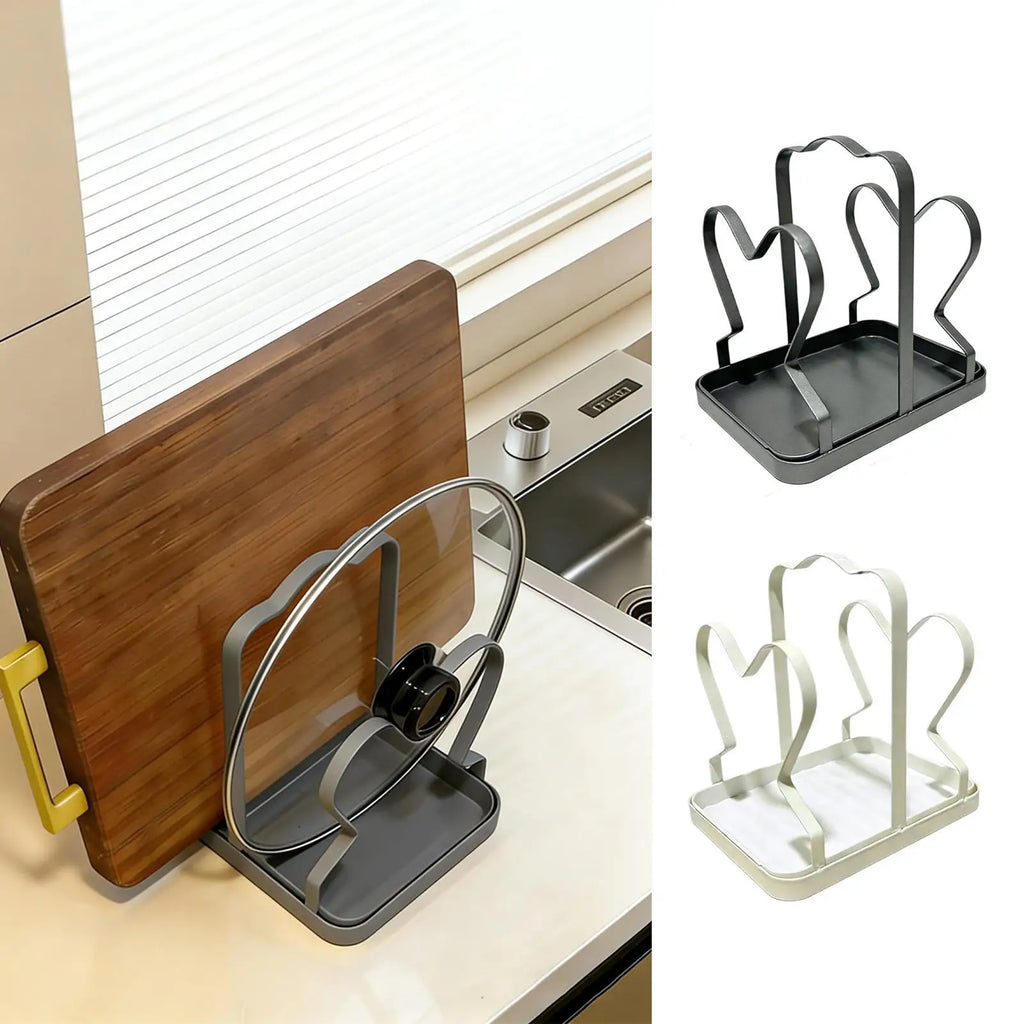 Pot Lid Holder Kitchen Organizer Rack | Countertop Storage Kitchen Lid Organizer PLUSH