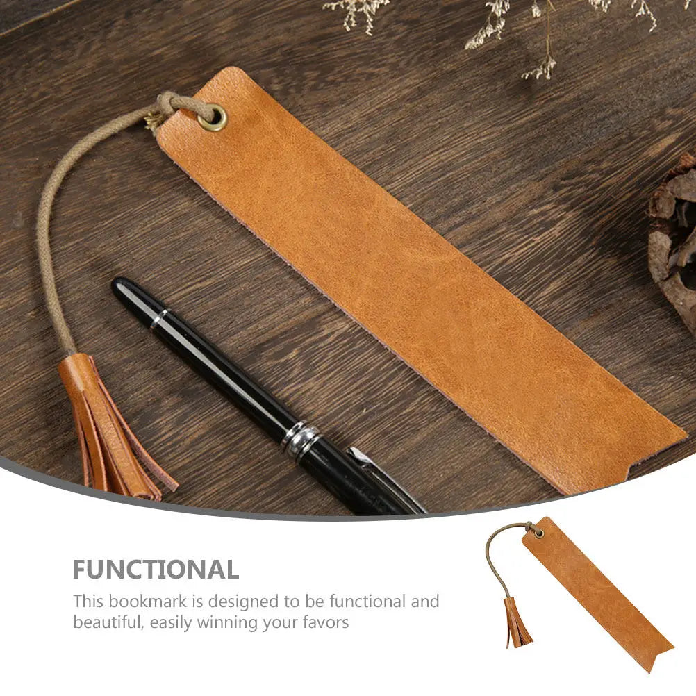 PU Leather Tassel Bookmark – Blank Journal & Book Page Marker PU Leather Bookmark PLUSH