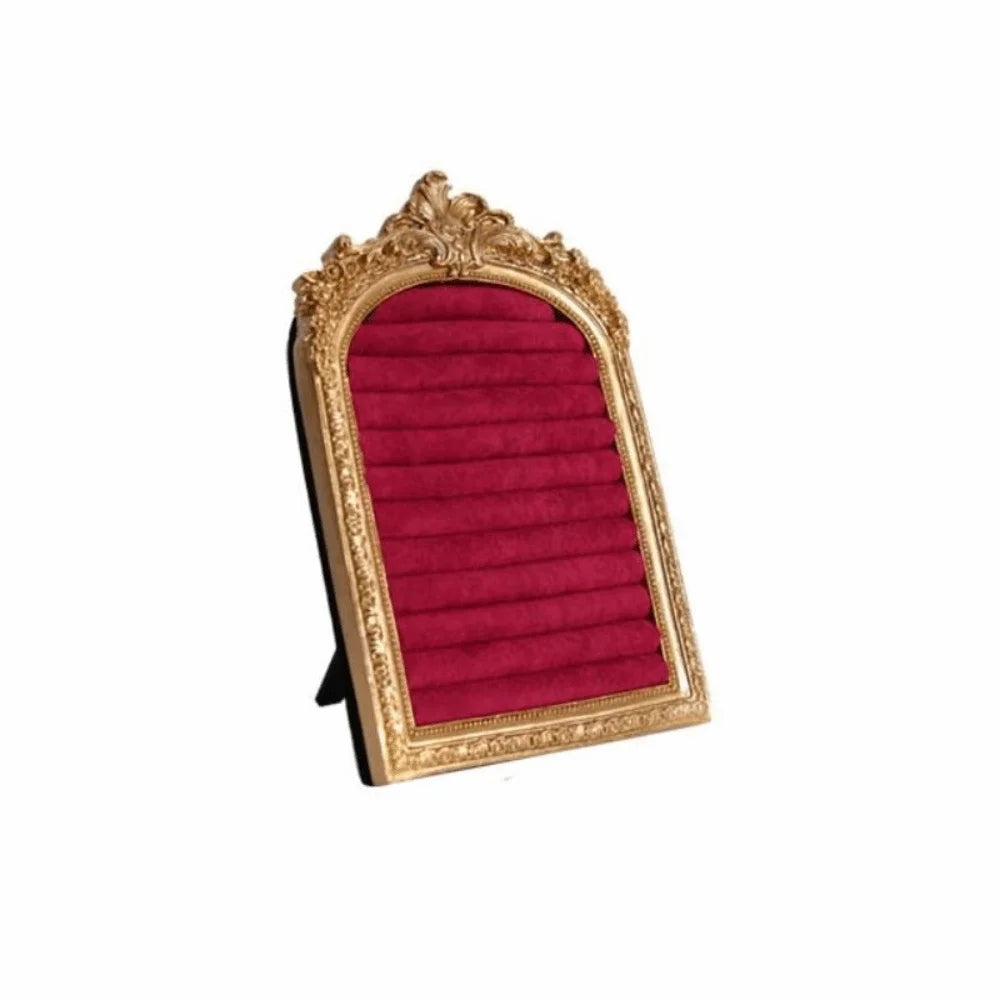 Vintage Velvet Jewelry Display Shelf – Earring & Ring Storage Jewelry Display Shelf PLUSH Red S