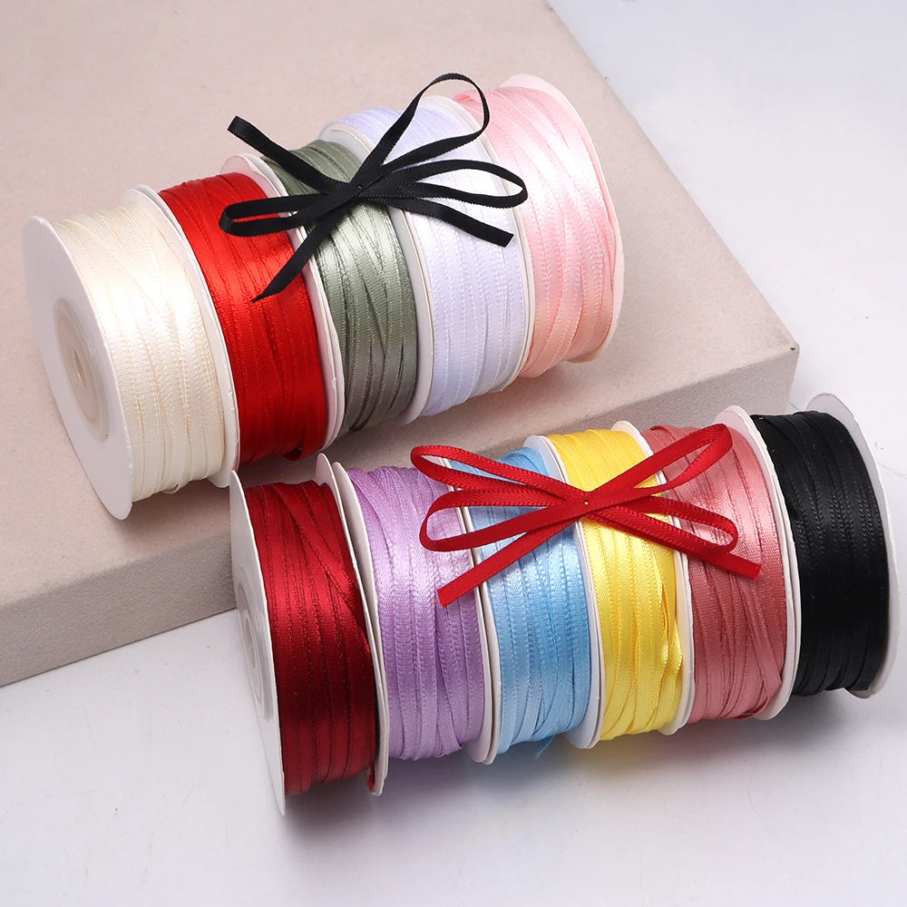 50 Yards 3mm Double-Sided Satin Ribbon – DIY Craft & Bows Satin Craft Ribbon PLUSH
