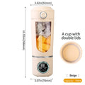 USB Rechargeable Portable Juicer Mini Blender Cup – Dual Lids Portable Juicer Blender PLUSH Beige