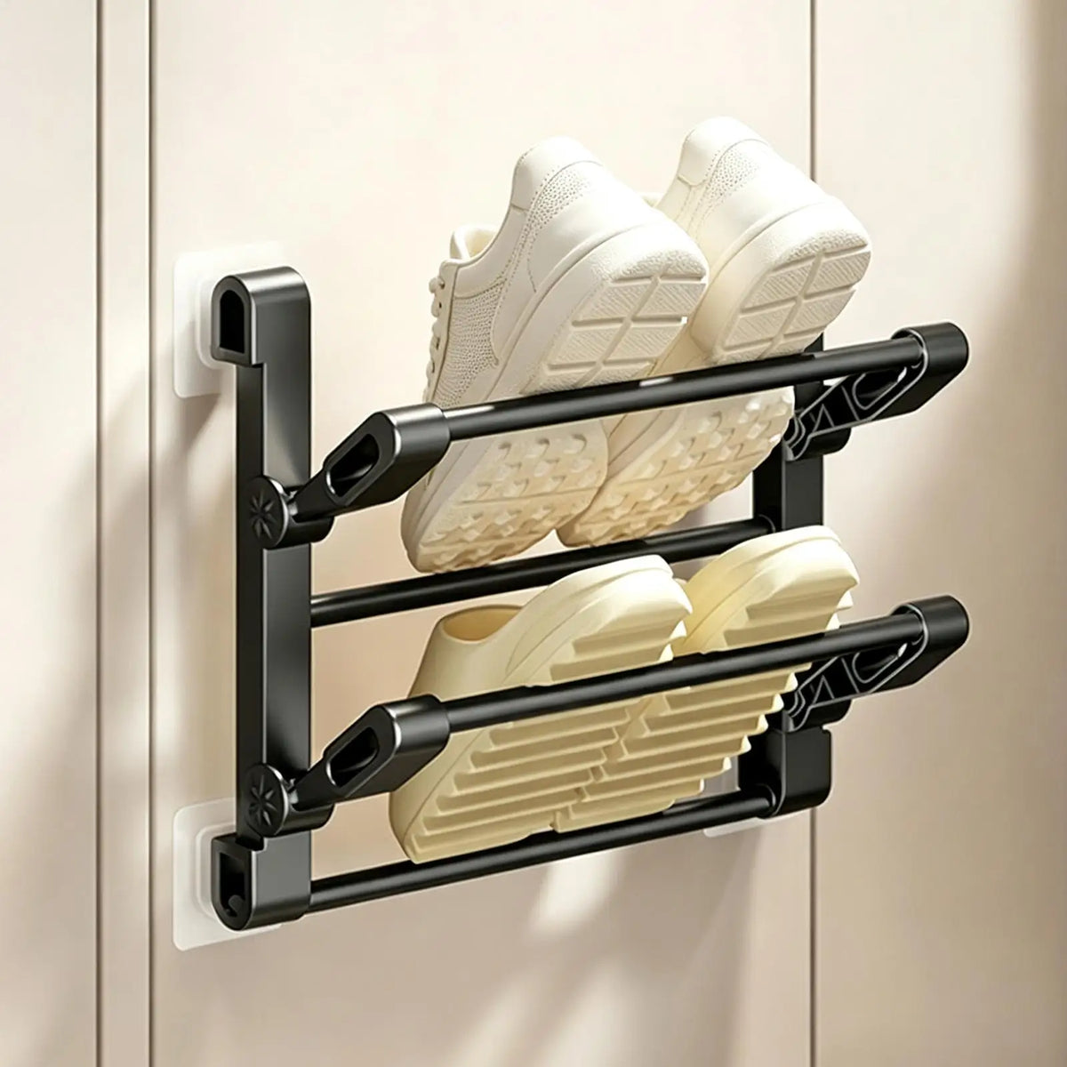 Wall Mounted Shoe Rack – No-Drill Slipper Holder & Shelf Wall Shoe Rack PLUSH
