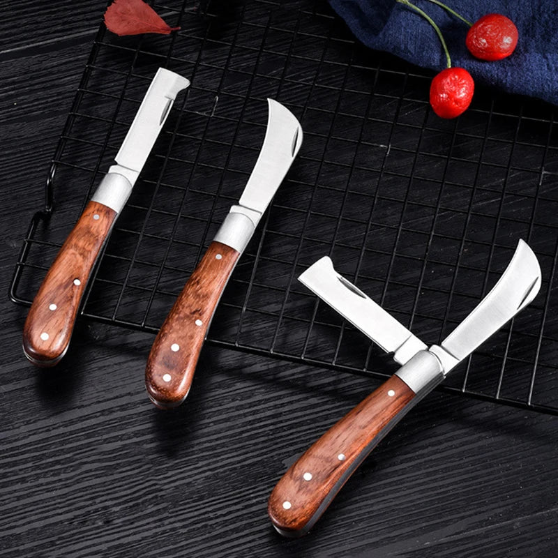 Stainless Steel Folding Grafting Knife Wooden Handle – KOQZM Folding Pocket Knife PLUSH